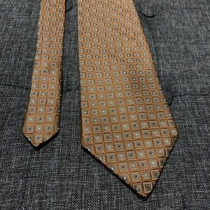 Van heusen geometric silk neck tie copper color